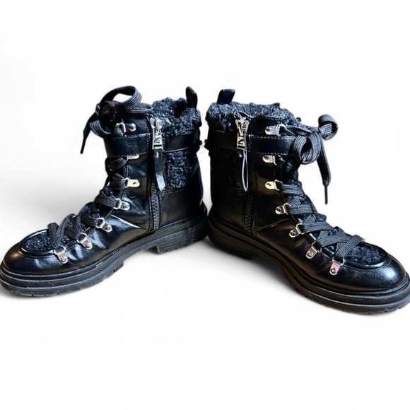 Circus by Sam Edelman Black Ankle Boots with Fur Detail - Picture 2 of 8